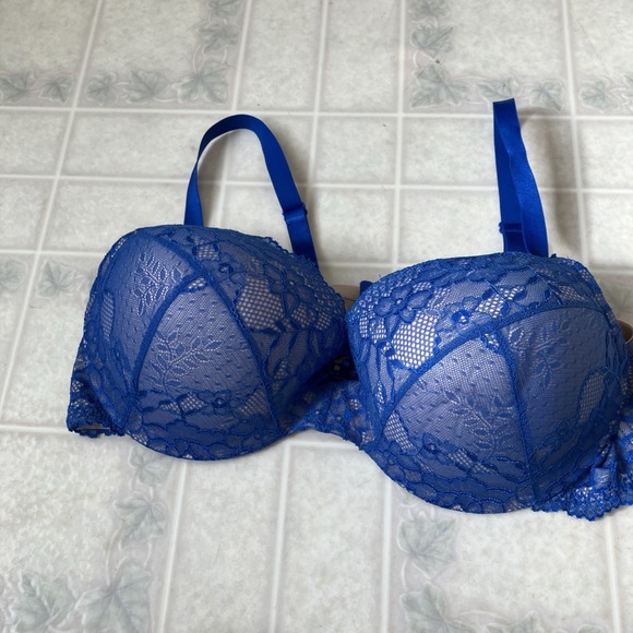 torrid Other - Torrid Curve Cobalt Blue Lace Push Up Plunge Lace Bra Sz 44D Sexy Comfort